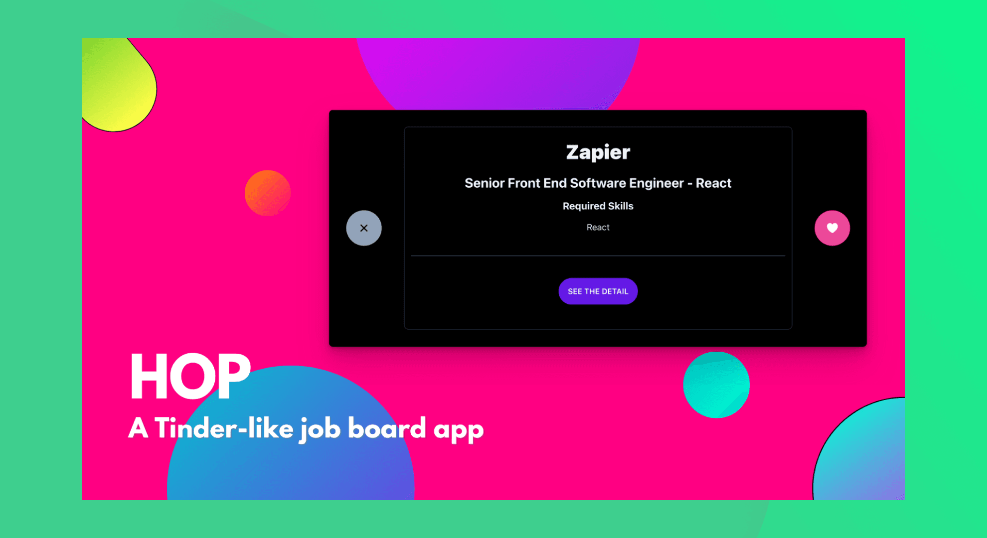 Hop - A Tinder-like job board app